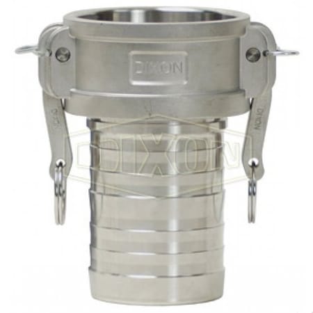 Dixon Global King Crimp Type-C Cam & Groove Coupler with Buna-N Seal, 6 in Nominal, 316 SSss Steel G600-C-SSCR
